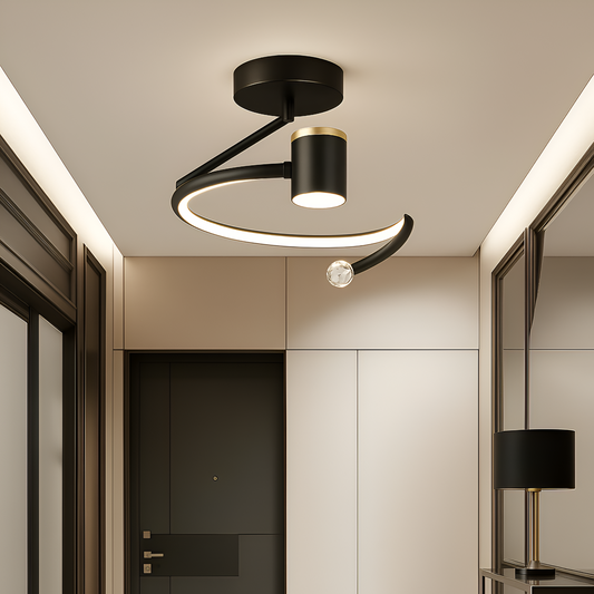 Lustre LED, 34W, Diamètre 24cm, Lumière Froide/Chaude/Neutre, Noir