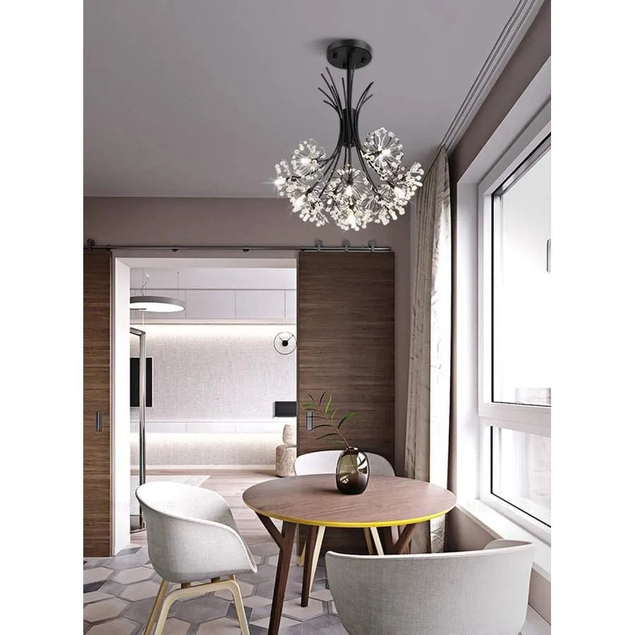 PETERHOF Lustre en cristal Eleganza, 13xG4, diamètre 49 cm, noir