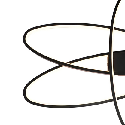 Lustre LED avec télécommande ORBITA 83W, 3 Éléments, Ovale, Lumière Froide/Chaude/Neutre, Dimmable, Noir