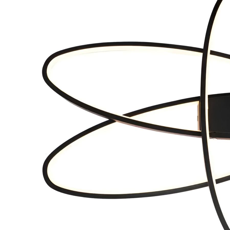 Lustre LED avec télécommande ORBITA 83W, 3 Éléments, Ovale, Lumière Froide/Chaude/Neutre, Dimmable, Noir