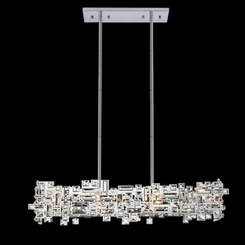 Lustre en cristal RZ-2/780x280GD, 10xE14, 78X28cm, hauteur réglable, or brillant, hauteur réglable, design élégant