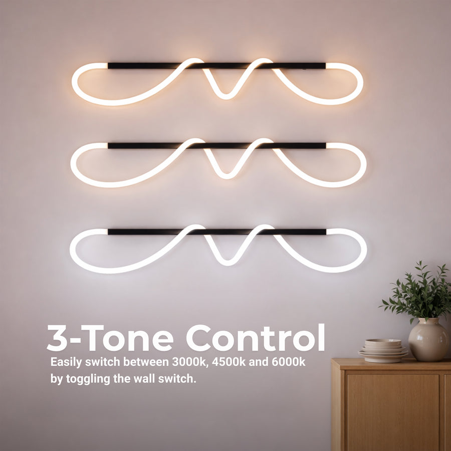 DIVINO Lustre LED avec Tube Flexible en Silicone - 24W, Lumière Orientable, Noir Mat