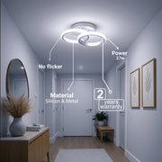 Lustre LED VERTEX CIRCULA 21W, 2 Cercles, Structure en Métal, Lumière Froide/Chaude/Neutre, Blanc