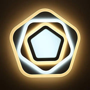 Lustre LED avec télécommande PENTAGON 59W, 40cm, Lumière Froide/Chaude/Neutre 3000K/4000K/6000K, Blanc, Métal et Acrylique, Métal et Acrylique