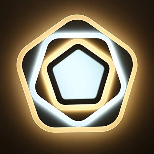 Lustre LED avec télécommande PENTAGON 59W, 40cm, Lumière Froide/Chaude/Neutre 3000K/4000K/6000K, Blanc, Métal et Acrylique, Métal et Acrylique