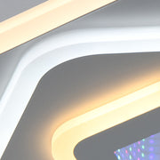 Lustre LED NEXA 3D 46W, Carré, Lumière Froide/Chaude/Neutre, Blanc