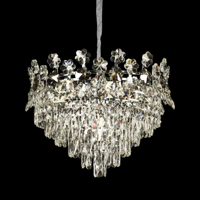 Lustre en cristal CC6705/500CR 9x E14, diamètre 50 cm, chrome brillant, hauteur réglable