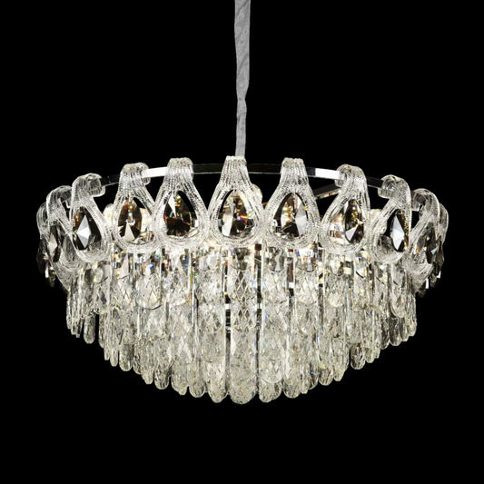 Lustre en cristal CC5122/500CR 9x E14, diamètre 49 cm, chrome brillant, hauteur réglable