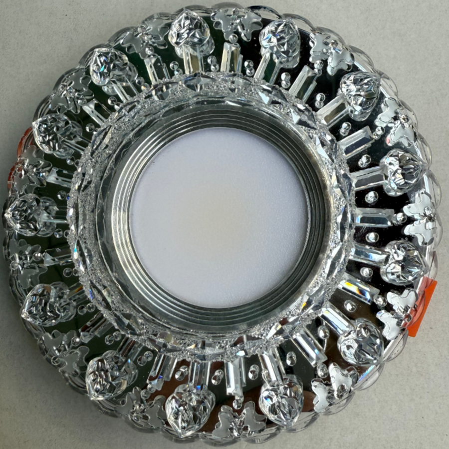 Spot LED ORBITA, 5W, Rotund, Lumina Rece + RGB, Alb, Rasina si Sticla