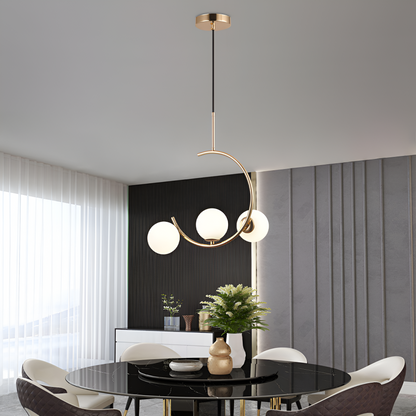 Lustre LOFT Atrium, 3x G9, or blanc, métal, hauteur réglable