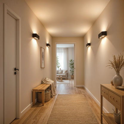 Applique murale d'extérieur LED Ellis, 6 W, 6 sources lumineuses, lumière chaude, noir