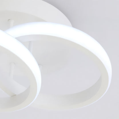 Lustre LED VERTEX CIRCULA 21W, 2 Cercles, Structure en Métal, Lumière Froide/Chaude/Neutre, Blanc