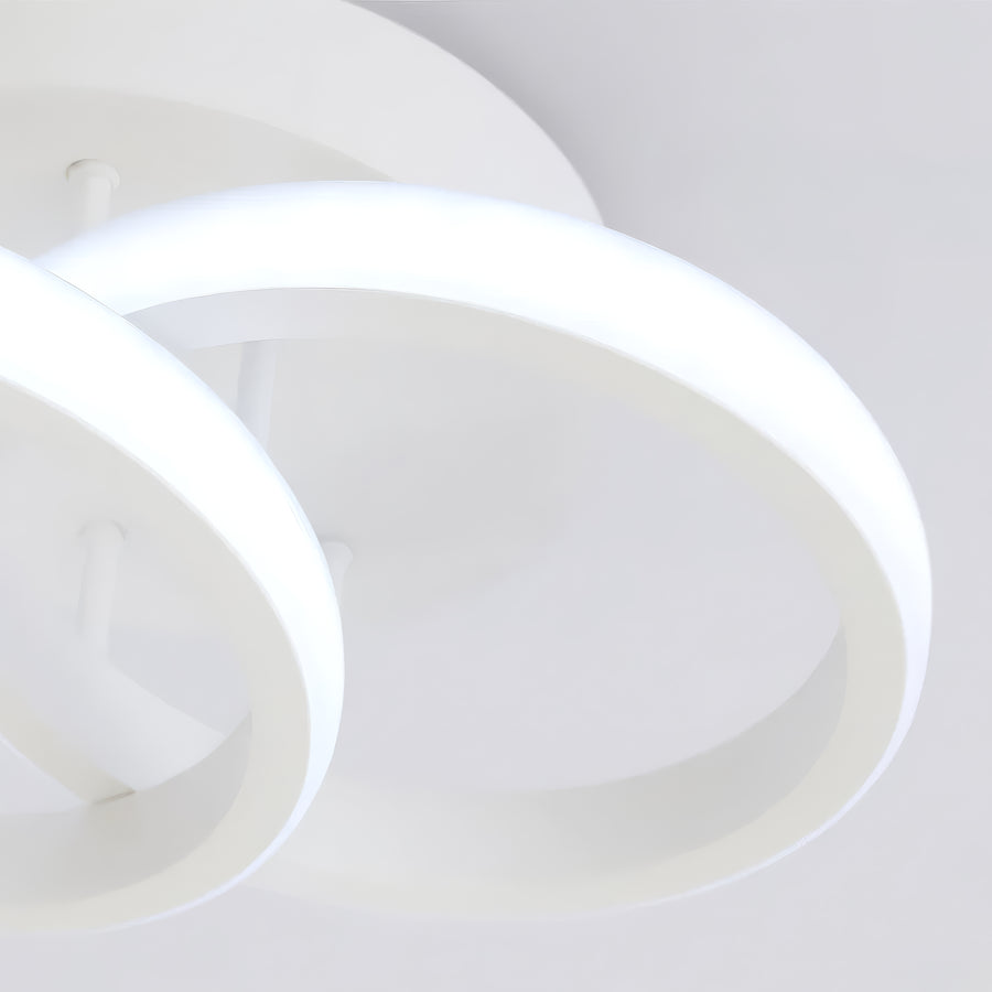 Lustre LED VERTEX CIRCULA 21W, 2 Cercles, Structure en Métal, Lumière Froide/Chaude/Neutre, Blanc