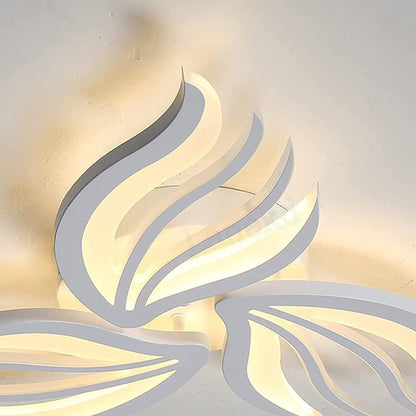 Lustre LED avec télécommande SAKURA 37W, 3 pétales, Lumière froide/chaude/neutre, Dimmable, Blanc