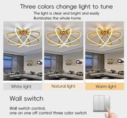 Lustre LED avec télécommande LT770/500GD, 45W, lumière chaude/froide/neutre 3000K/4000K/6000K, variable, métal Aurium