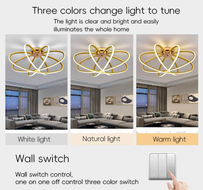 Lustre LED avec télécommande LT770/500GD, 45W, lumière chaude/froide/neutre 3000K/4000K/6000K, variable, métal Aurium