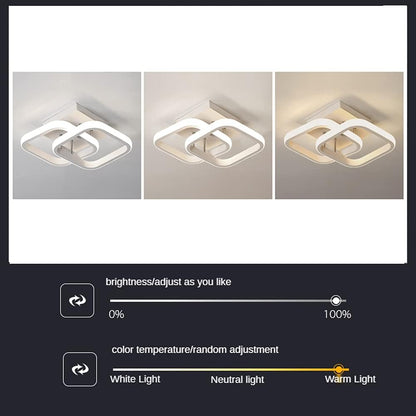Lustre LED VERTEX Matrix, diamants superposés, cadres métalliques, 11 W, 2 diamants, lumière froide/chaude/neutre 3000K/4000K/6000K, blanc