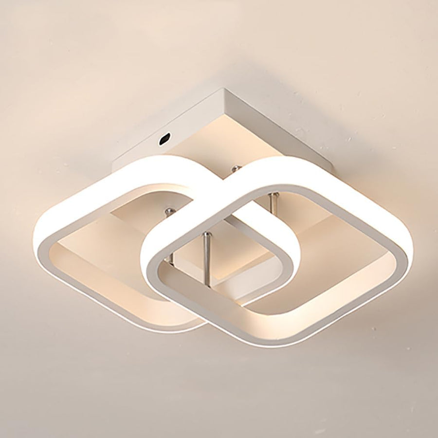 Lustre LED VERTEX Matrix, diamants superposés, cadres métalliques, 11 W, 2 diamants, lumière froide/chaude/neutre 3000K/4000K/6000K, blanc