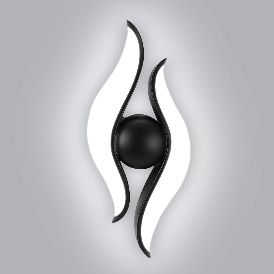 Applique murale LED extérieure et intérieure, 4 Sources x 1W, IP65, ABS, Noir, 3000K