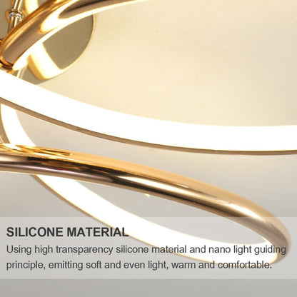 Lustre LED avec télécommande LT771/500GD, 25W, lumière chaude/froide/neutre 3000K/4000K/6000K, variable, or, métal et silicone