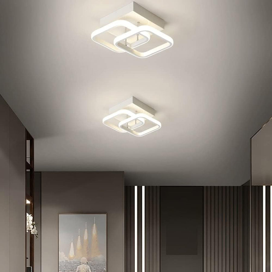 Lustre LED VERTEX Matrix, diamants superposés, cadres métalliques, 11 W, 2 diamants, lumière froide/chaude/neutre 3000K/4000K/6000K, blanc