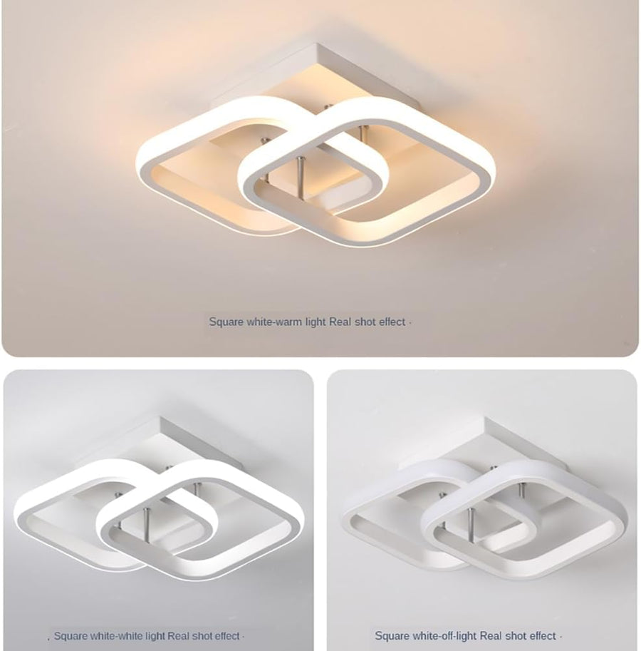 Lustre LED VERTEX Matrix, diamants superposés, cadres métalliques, 11 W, 2 diamants, lumière froide/chaude/neutre 3000K/4000K/6000K, blanc