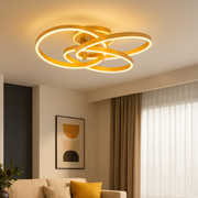 Lustre LED avec télécommande POSITANO 174W, Tressé, Lumière Froide/Chaude/Neutre, Dimmable, Or Brossé