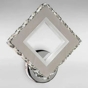 Applique LED TERRANO avec cristaux, carrée, 24W, lumière froide/chaude/neutre, noir et acier inoxydable