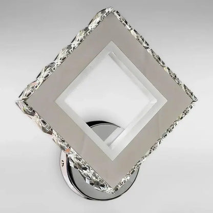 Applique LED TERRANO avec cristaux, carrée, 24W, lumière froide/chaude/neutre, noir et acier inoxydable