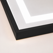Miroir LED rectangulaire, cadre noir, 50x160 cm, intensité variable, lumière froide/chaude/neutre, Dressing Couture
