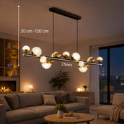 Lustre suspendu LED en acrylique Aurion 29 W avec télécommande, intensité variable, or noir, métal et acrylique