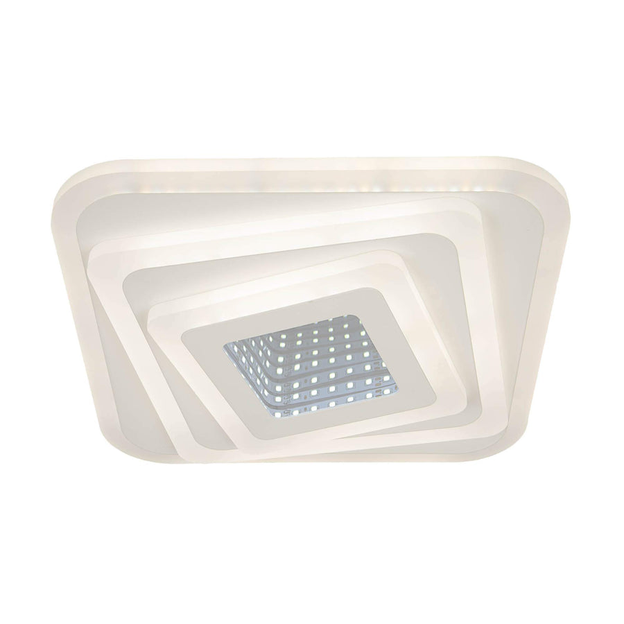 Lustre LED NEXA 3D 46W, Carré, Lumière Froide/Chaude/Neutre, Blanc