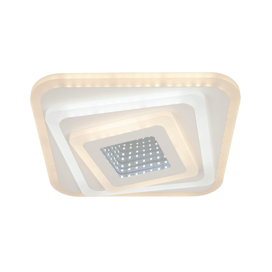 Lustre LED NEXA 3D 46W, Carré, Lumière Froide/Chaude/Neutre, Blanc