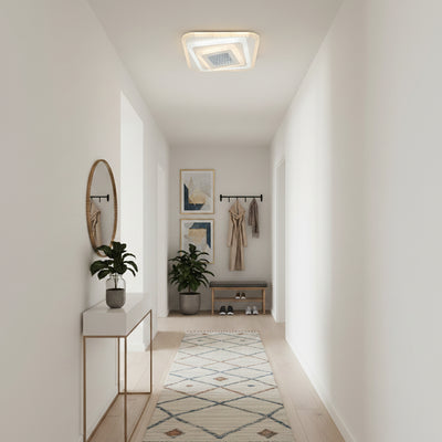 Lustre LED NEXA 3D 46W, Carré, Lumière Froide/Chaude/Neutre, Blanc