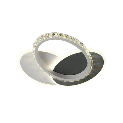 Lustre LED en cristal PRISMIQ 39W, 3 Ovales, Lumière Froid/Chaud/Neutre, Noir