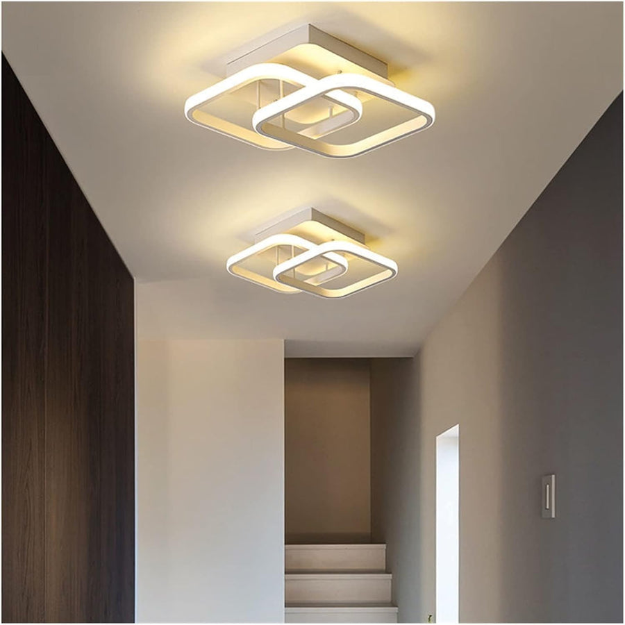 Lustre LED VERTEX Matrix, diamants superposés, cadres métalliques, 11 W, 2 diamants, lumière froide/chaude/neutre 3000K/4000K/6000K, blanc