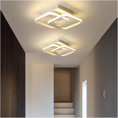 Lustre LED VERTEX Matrix, diamants superposés, cadres métalliques, 11 W, 2 diamants, lumière froide/chaude/neutre 3000K/4000K/6000K, blanc