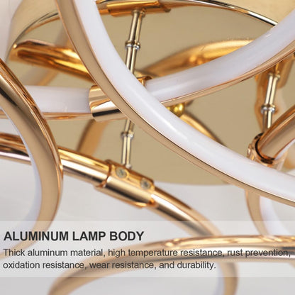 Lustre LED avec télécommande LT771/500GD, 25W, lumière chaude/froide/neutre 3000K/4000K/6000K, variable, or, métal et silicone