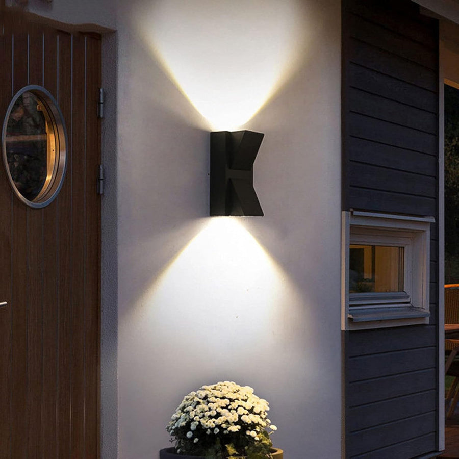 Applique murale LED extérieure et intérieure, 2 Sources x 5W, IP65, ABS, Noir, 3000K, AX100/2BK