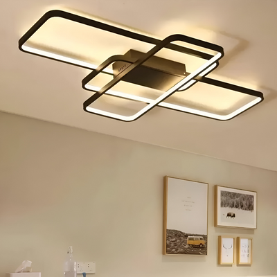 Lustre LED avec télécommande AXIS 96W, 3 Éléments, Lumière Froide/Chaude/Neutre, Dimmable, Noir