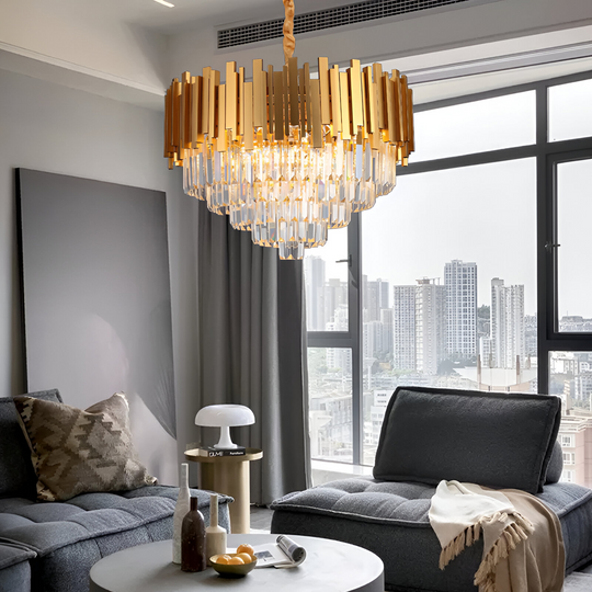 Candélabre en cristal BLOIS Magno, 8x E14, diamètre 60 cm, doré, hauteur réglable Candélabre en cristal Titre par défaut Alessandro Design