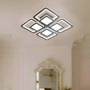 Lustre LED avec télécommande SUSAN 96W, 4 Carrés, Lumière Froide/Chaude/Neutre, Dimmable, Noir