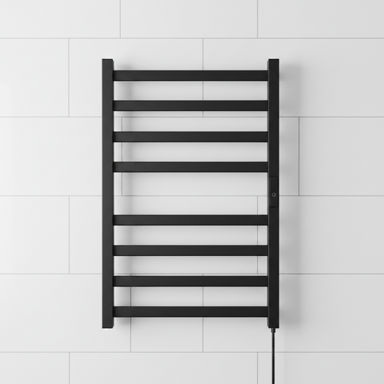 Sèche-serviettes électrique, 185 W, métal, noir