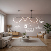 DIVINO Lustre LED avec Tube Flexible en Silicone - 24W, Lumière Orientable, Noir Mat