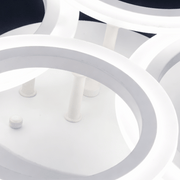 Lustre LED avec télécommande BETTY 43W, 4 Cercles, Lumière Froide/Chaude/Neutre, Dimmable, Blanc