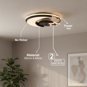 Lustre LED avec télécommande ALYONA 44W, Lune et Étoile, Lumière Froide/Chaude/Neutre, Dimmable, Noir