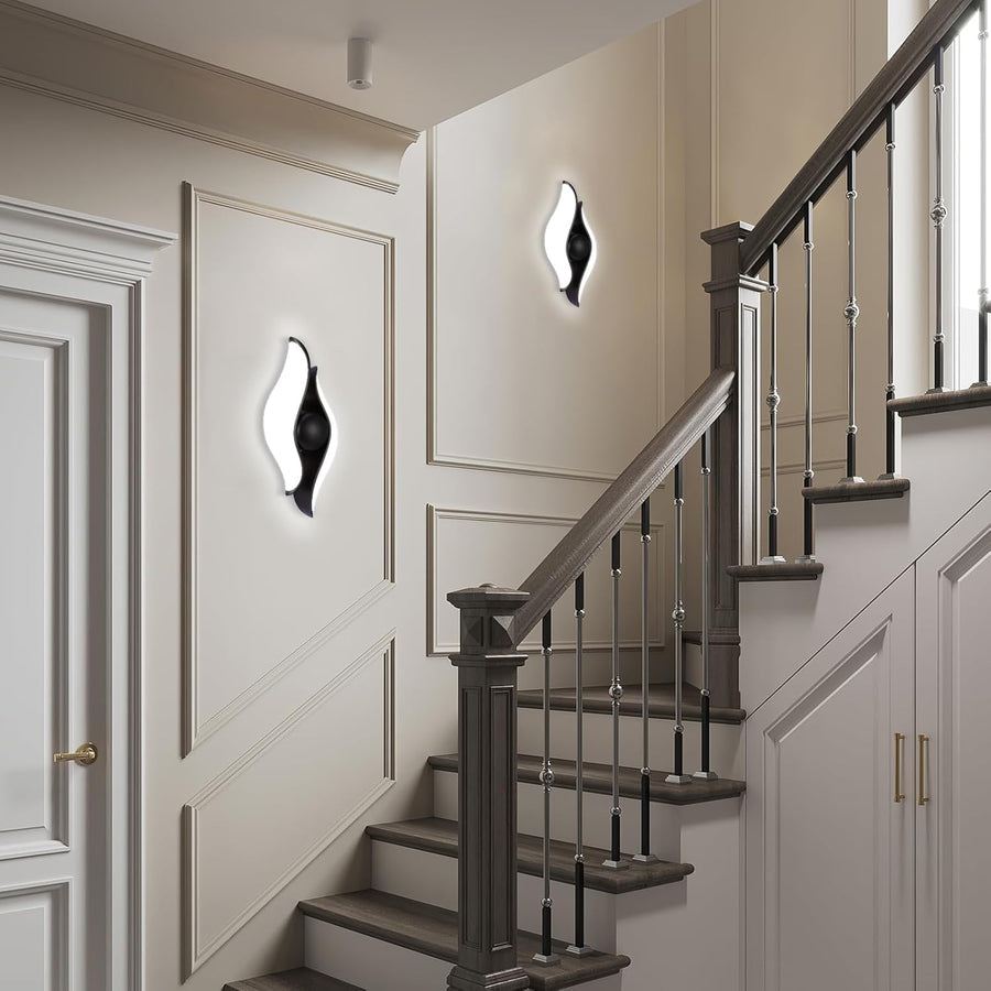 Applique murale LED extérieure et intérieure, 4 Sources x 1W, IP65, ABS, Noir, 3000K