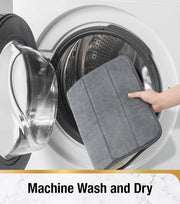 Lot de 3 tapis de bain, 50x40 cm, bleu, antidérapant