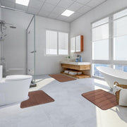 Lot de 3 tapis de bain, 50x40 cm, bleu, antidérapant