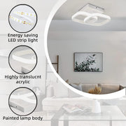 Lustre LED VERTEX Matrix, diamants superposés, cadres métalliques, 11 W, 2 diamants, lumière froide/chaude/neutre 3000K/4000K/6000K, blanc
